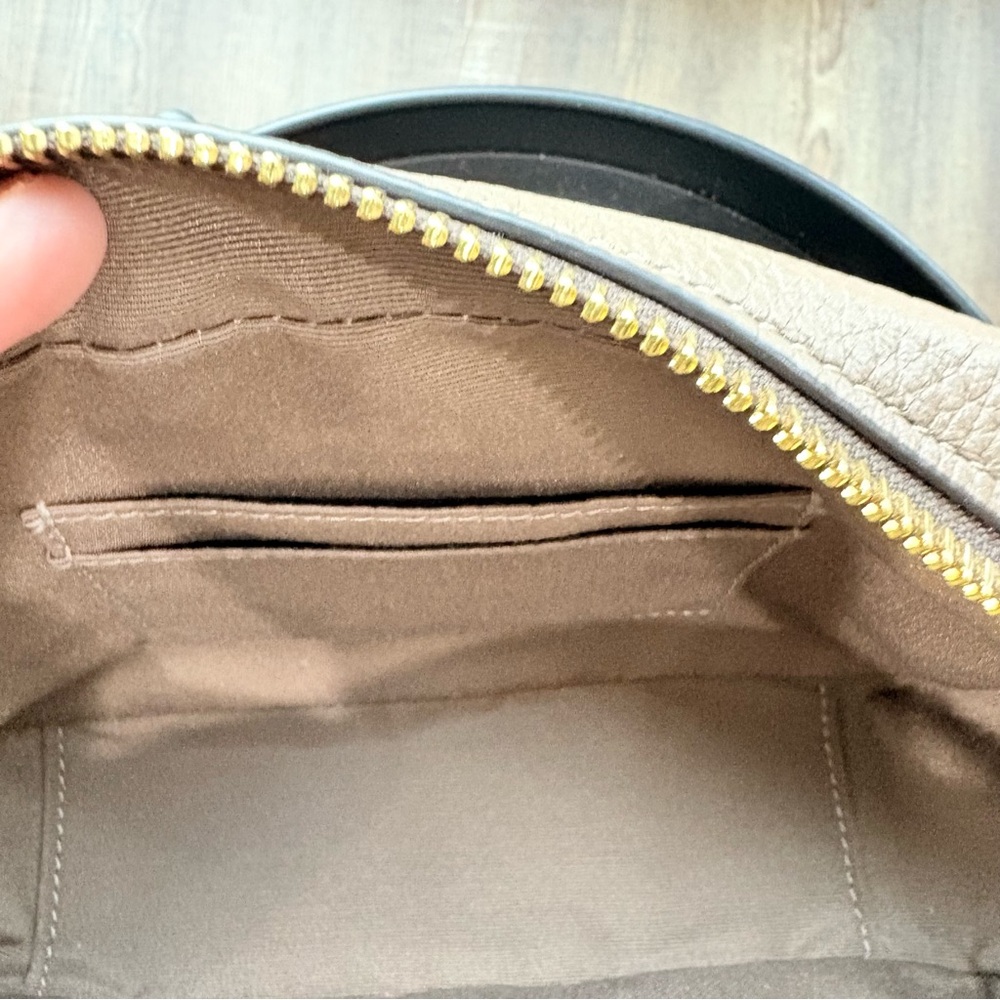 COACH Authentic Taupe Brown Pebbled Leather Crossbody Bag with Gold Hardware - Picture 10 of 16